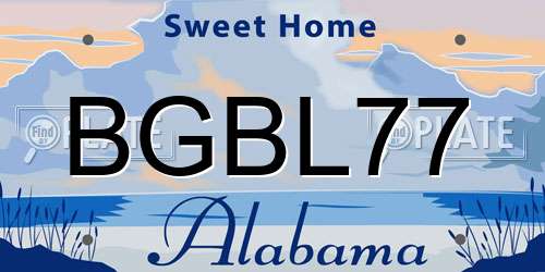 BGBL77 Alabama License Plate