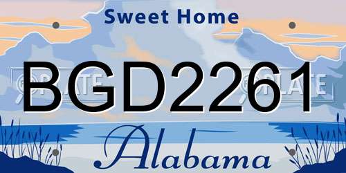 BGD2261 Alabama License Plate