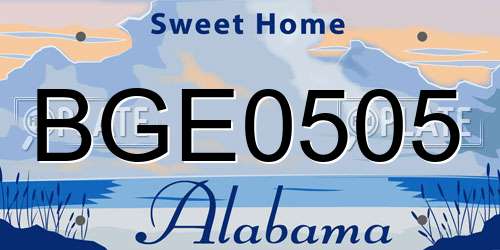 BGE0505 Alabama License Plate