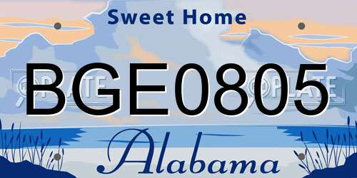 BGE0805 Alabama License Plate