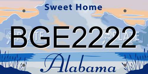 BGE2222 Alabama License Plate
