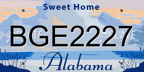 BGE2227 Alabama License Plate