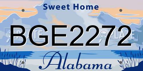 BGE2272 Alabama License Plate