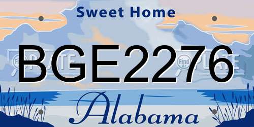 BGE2276 Alabama License Plate