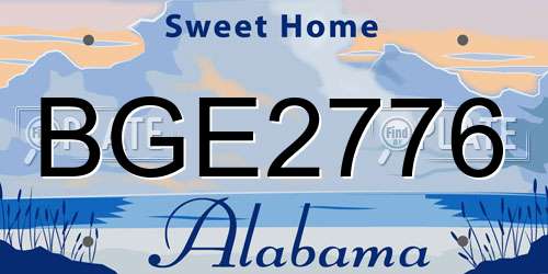 BGE2776 Alabama License Plate
