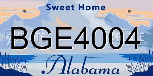 BGE4004 Alabama License Plate
