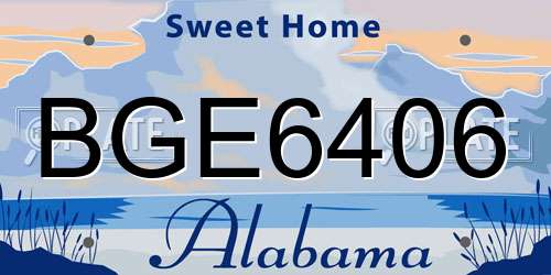 BGE6406 Alabama License Plate
