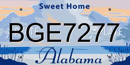 BGE7277 Alabama License Plate