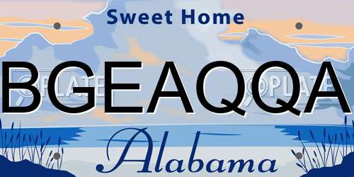BGEAQQA Alabama License Plate