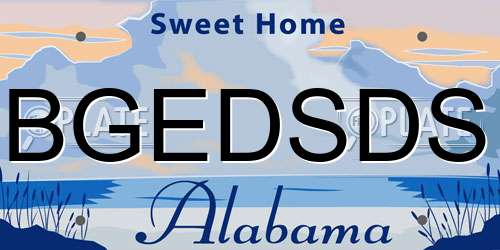 BGEDSDS Alabama License Plate