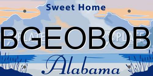 BGEOBOB Alabama License Plate