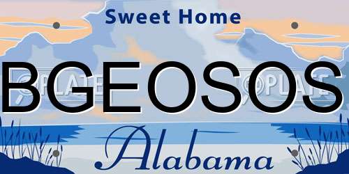 BGEOSOS Alabama License Plate