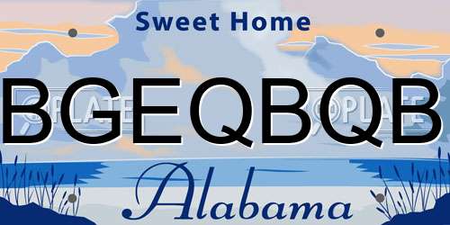 BGEQBQB Alabama License Plate