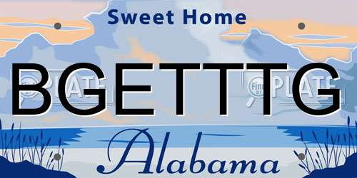 BGETTTG Alabama License Plate
