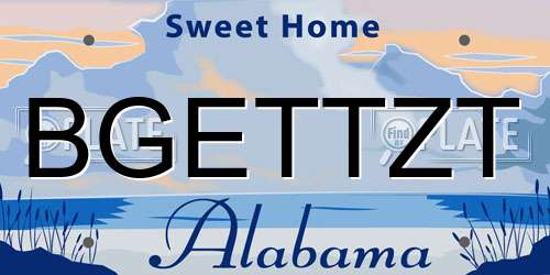 BGETTZT Alabama License Plate