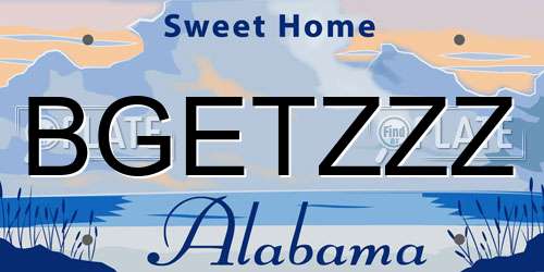 BGETZZZ Alabama License Plate