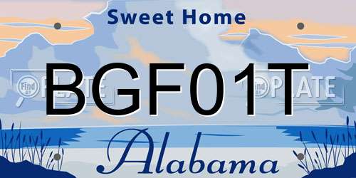 BGF01T Alabama License Plate