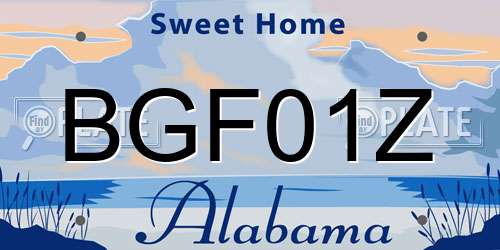 BGF01Z Alabama License Plate