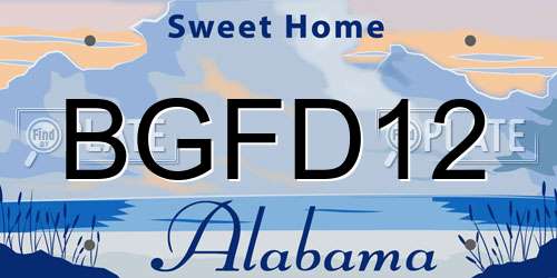 BGFD12 Alabama License Plate
