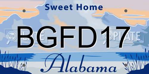 BGFD17 Alabama License Plate