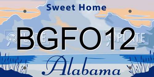 BGFO12 Alabama License Plate