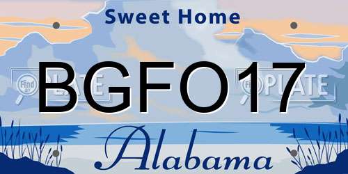BGFO17 Alabama License Plate
