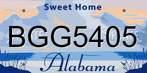 BGG5405 Alabama License Plate