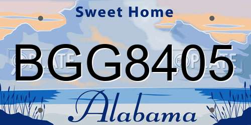 BGG8405 Alabama License Plate