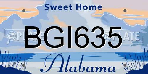 BGI635 Alabama License Plate