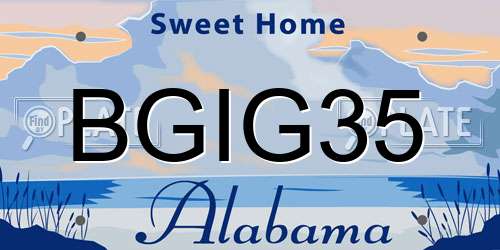 BGIG35 Alabama License Plate