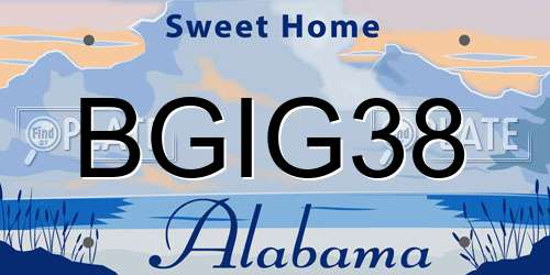 BGIG38 Alabama License Plate