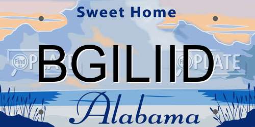 BGILIID Alabama License Plate