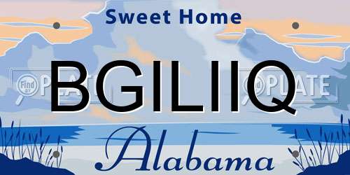 BGILIIQ Alabama License Plate