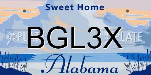 BGL3X Alabama License Plate