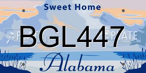 BGL447 Alabama License Plate