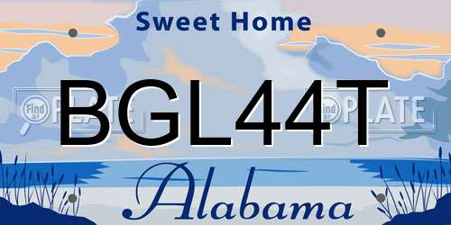 BGL44T Alabama License Plate