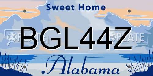 BGL44Z Alabama License Plate