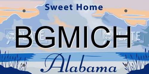 BGMICH Alabama License Plate