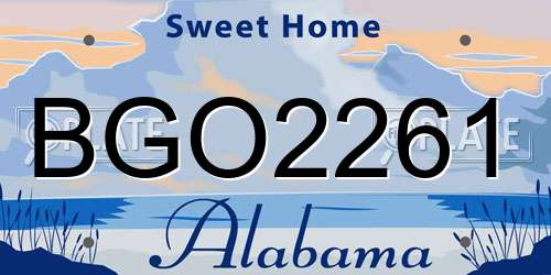 BGO2261 Alabama License Plate