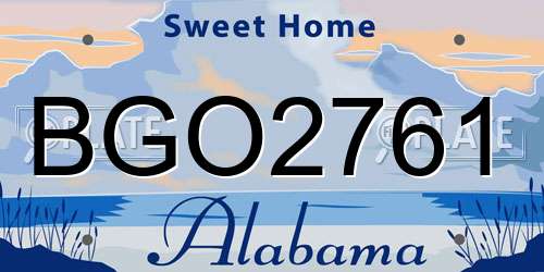 BGO2761 Alabama License Plate