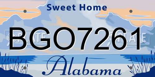 BGO7261 Alabama License Plate