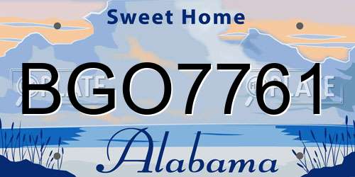 BGO7761 Alabama License Plate