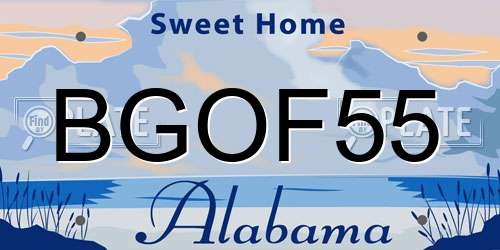 BGOF55 Alabama License Plate