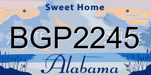 BGP2245 Alabama License Plate