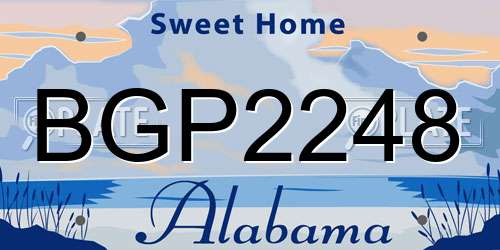 BGP2248 Alabama License Plate