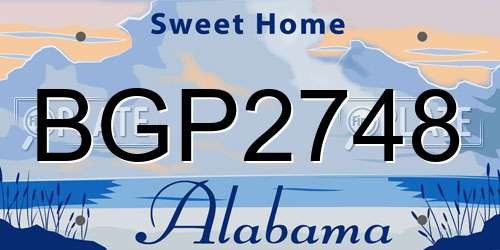 BGP2748 Alabama License Plate