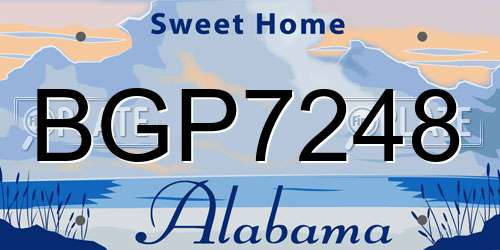 BGP7248 Alabama License Plate