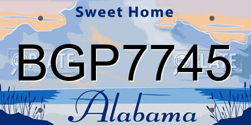BGP7745 Alabama License Plate