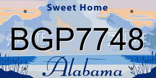 BGP7748 Alabama License Plate