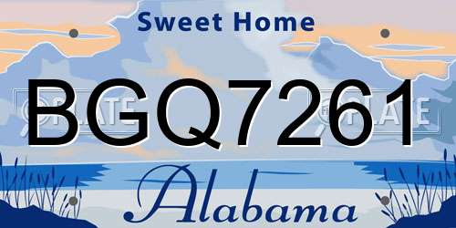 BGQ7261 Alabama License Plate